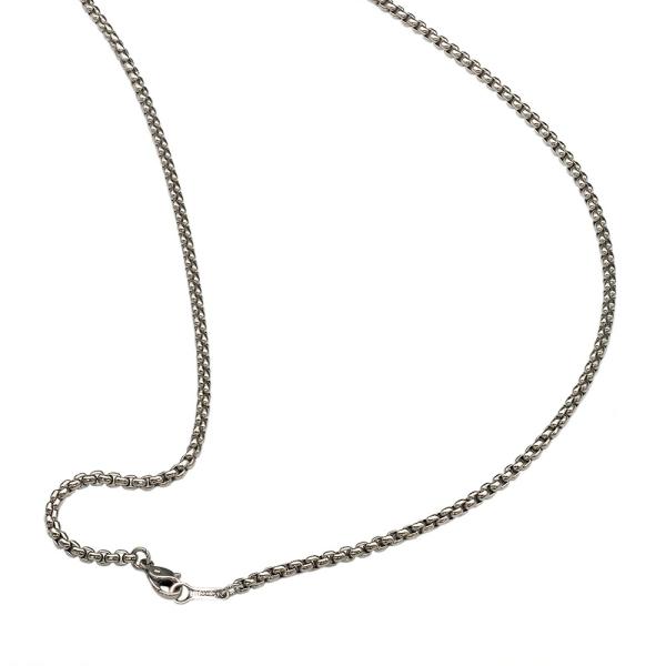 ネックレス チェーン 純チタン 角ロールチェーン 幅2.7mm 長さ90cm｜鎖 チタン アクセサリ...