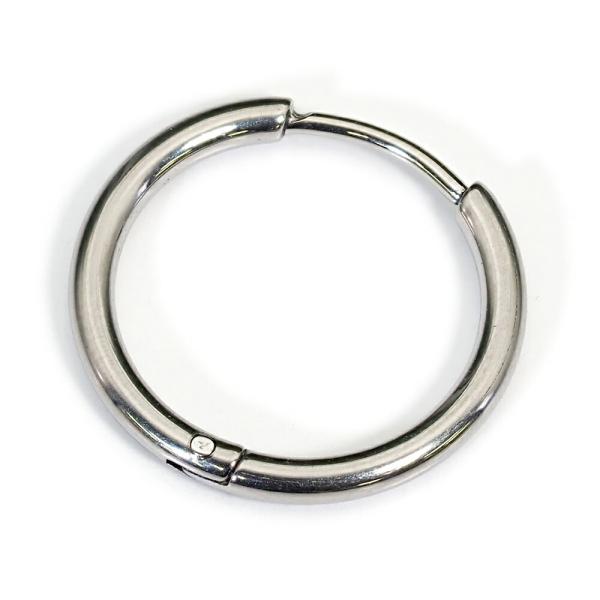 【バラ売り/1個】 ピアス チタン シンプルなパイプ型フープピアス 幅1.6mm 直径15.0mm ...