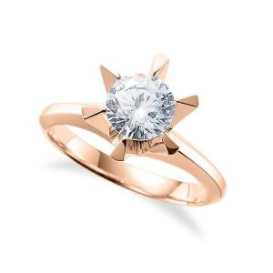 指輪 18金 ピンクゴールド 天然石 ハート型石座の一粒リング 主石の