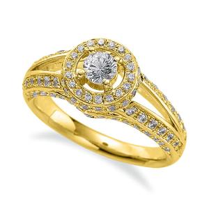 ⭐️K14イエローゴールドリング 天然石チャーム付き 指輪 18金 イエローゴールド 天然石 一粒リング 主石の直径約5.2mm