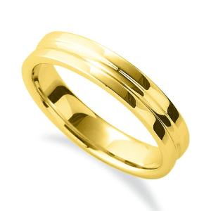 指輪 18金 イエローゴールド 甲丸リング 幅3.5mm 財務省造幣局検定