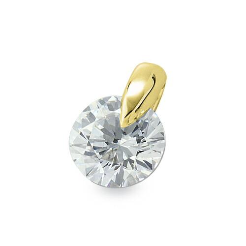 ペンダントトップ 18金 イエローゴールド ダイヤモンド 一粒ペンダント 主石の直径約5.2mm 一...