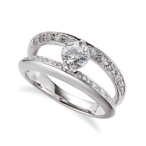 指輪 PT900 プラチナ 天然石 梨地加工と凹凸デザインの一粒リング 主石