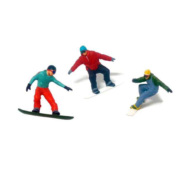 大人気！ミニピープルモデル スノーボーダー スキー 3pcs セット 1/64  DIYハイキングシ...