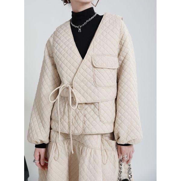 「商品大幅値下げ 在庫ある分だけ早い者勝ち」 ジレ ベスト キルティング ショート Vネック