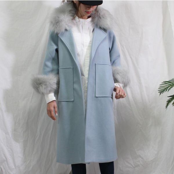 「商品大幅値下げ 在庫ある分だけ早い者勝ち」 ガウンコート ロング チェスターコート ファー