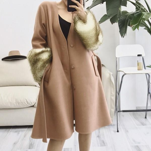 「商品大幅値下げ 在庫ある分だけ早い者勝ち」 チェスターコート ファースリーブ ガウンコート