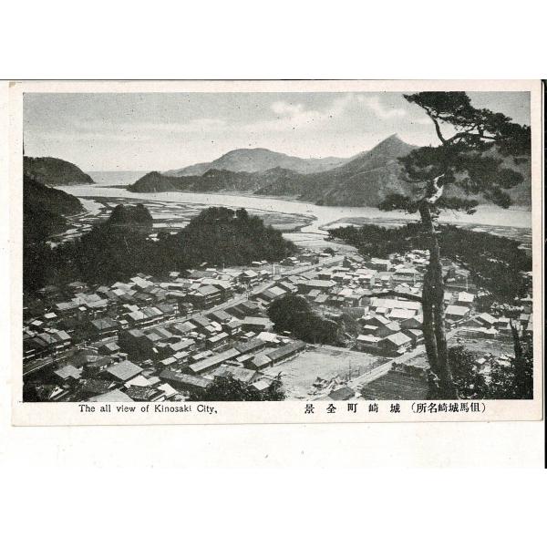 城崎町全景(但馬城崎名所) レトロ絵葉書 兵庫県 城崎温泉 円山川 SPS06925KI16tk