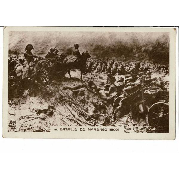 マレンゴーの戦い 1800 古い絵葉書 ポストカードをそのまま絵葉書に流用か ナポレオン