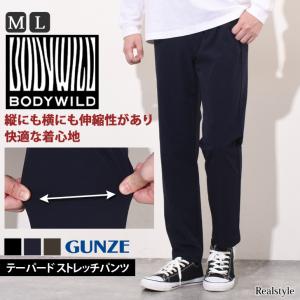 ストレッチパンツ メンズ ボトムス テーパード ナイロン ストレッチ 伸縮 BODY WILD ボディワイルド グンゼ 洗える スリム おしゃれ｜ruckruck