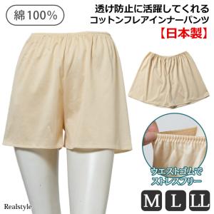 ペチパンツ 綿 コットン インナー レディース ペチコート ショート丈 1分丈 肌着 透け防止 透けない ベージュ タップ 無地 春 夏 秋 冬