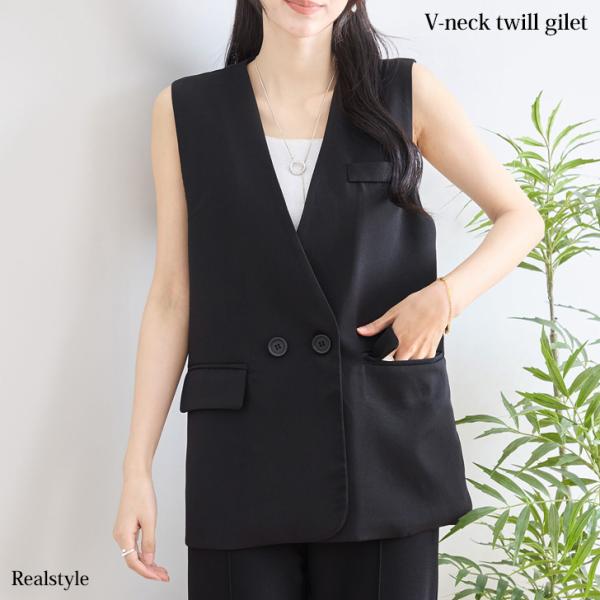 ジレ レディース ベスト フォーマル 春 夏 涼しい ノーカラー 薄手 アウター 羽織 セレモニー ...