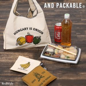 コンビニマルシェバッグ エコバッグ おしゃれ 折りたたみ 買い物袋 アンドパッカブル AND PACKABLE 弁当 コンパクト 丈夫 マチ広 マチ 小さい