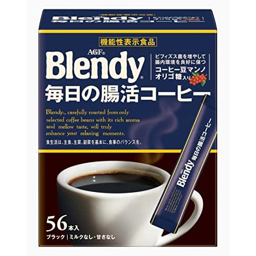AGF ブレンディ スティックブラック 毎日の腸活コーヒー 56本 インスタント 水に溶ける マンノ...