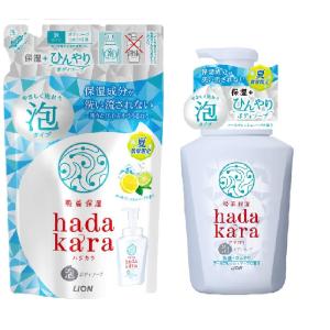 hadakara(ハダカラ) ボディソープ 泡タイプ 保湿+ひんやりタイプ クールフレッシュの香り セット 2個アソート｜rudan-store