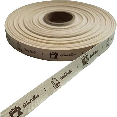 綿布タグ コットンタグ 5m/巻き 布タグ 綿リボンテープ (綿100%) ハンドメイド リボンロー...