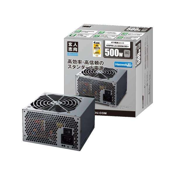 玄人志向 STANDARDシリーズ 80 PLUS 500W ATX電源 KRPW-L5-500W/...