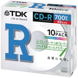 TDK データ用 CD-R 700MB 48X ホワイトプリンタブル 10枚パック CD-R80PWX10A｜rudan-store