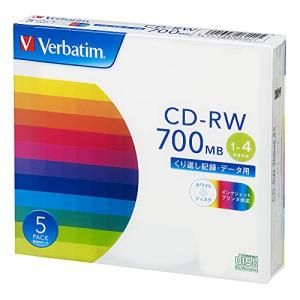 バーベイタムジャパン(Verbatim Japan) くり返し記録用 CD-RW 700MB 5枚 ホワイトプリンタブル 1-4倍速 SW8｜rudan-store