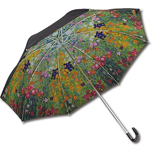 ユーパワー 名画折りたたみ傘(晴雨兼用) クリムト「フラワーガーデン」 AU-02506 広げた時の...