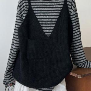 ニットベスト レディース ニット 重ね着 ベス...の詳細画像3