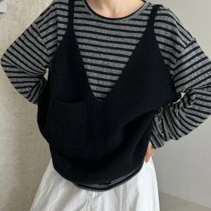 ニットベスト レディース ニット 重ね着 ベス...の詳細画像4
