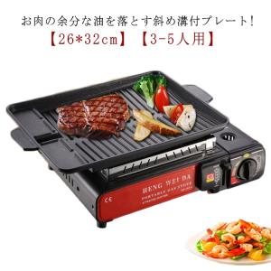 ヘルシー 焼肉プレート 角型 IH/ガス対応 サムギョプサル 鉄板 斜め 溝付き 焼肉グリル 焼肉鉄板 カセットコンロ 対応 油の自動排出構造 カロリ