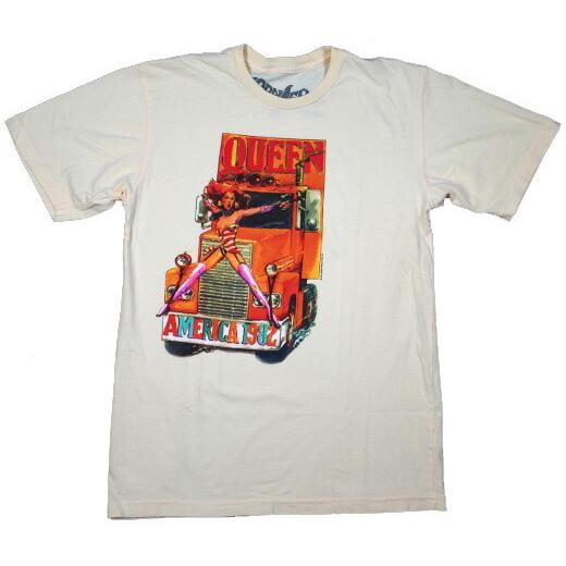 [Worn Free] Queen / America 1982 Tee (Light Yellow...