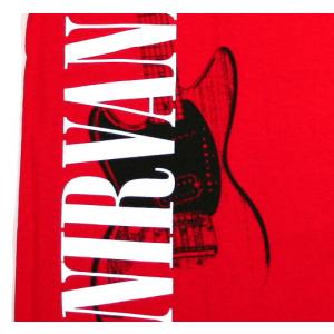 Nirvana / Guitar ＆ Logo Tee (Red)｜rudie