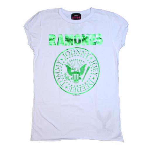 [Amplified] Ramones / Green Foil Tee (White) (Wome...
