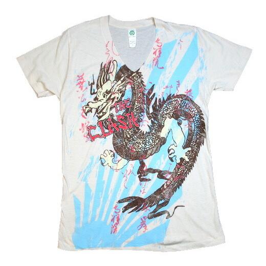 The Clash / Dragon Burst V-Neck Tee (Earth Natural...