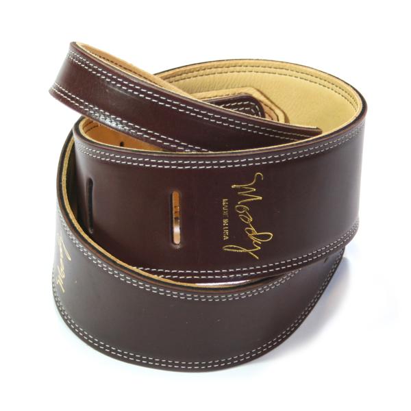[Moody Leather] Leather Backed Guitar Strap (Long ...