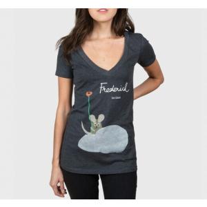 [Out of Print] Leo Lionni / Frederick V-Neck Tee (Charcoal) (Womens)
