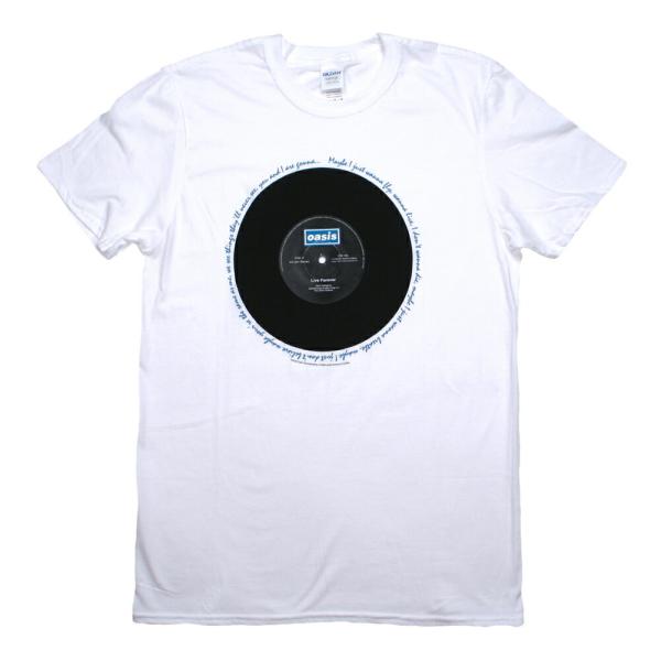 Oasis / Live Forever 7 inch Vinyl Tee (White)