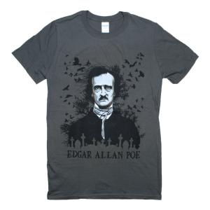 Edger Allan Poe / Portrait Tee 2 (Charcoal) - エドガー・アラン・ポー Tシャツ｜rudie