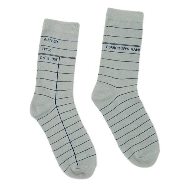 [Out of Print] Library Card Socks (Light Grey) - ラ...