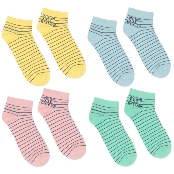 [Out of Print] Library Card Ankle Socks (4-Pack) -...