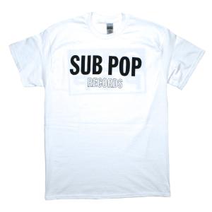 Sub Pop Records / Text Logo Tee 2 (White) - サブ ポップ レコーズ Tシャツ｜rudie