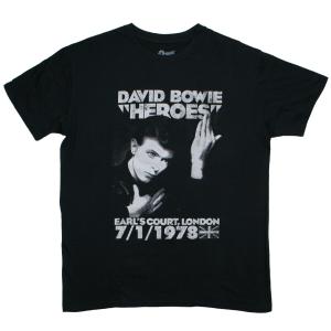 David Bowie / Heroes Earl's Court, London Tee 2 (Black) - デヴィッド・ボウイ Tシャツ｜rudie