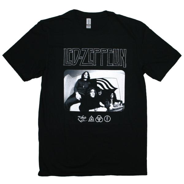 Led Zeppelin / Group Shot &amp; Symbols Tee (Black) - ...