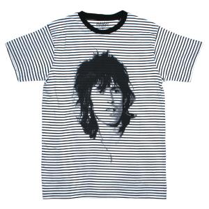 The Rolling Stones / Keith Richards Striped Tee 4 (White/Black) - ザ・ローリング・ストーンズ Tシャツ / キース・リチャーズ Tシャツ｜Rudie
