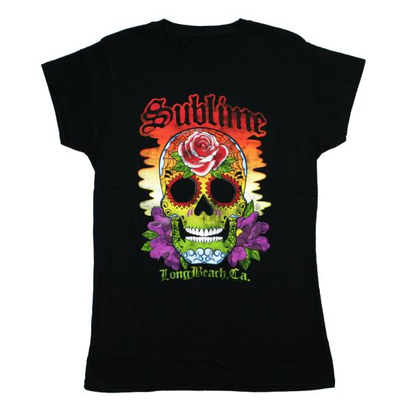 Sublime / Sugar Skull Womens Tee (Black) - サブライム T...