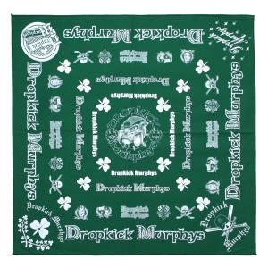 Dropkick Murphys / Bulldog Logo Bandanna (Green) - ドロップキック・マーフィーズ バンダナ｜rudie