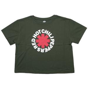 Red Hot Chili Peppers / Asterisk Womens Crop Top 12 (Olive Drab) - レッド・ホット・チリ・ペッパーズ Tシャツ レディース｜rudie