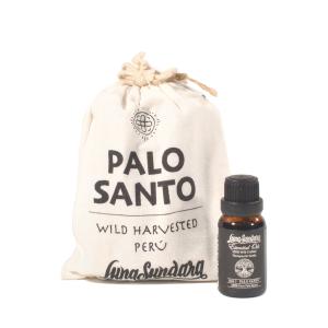 ルナスンダラ (Luna Sundara) パロサント100g入りBag+オイル15ml[ペルー産]セット Palo Santo スマッジングスティック 香木+精油｜rugforest