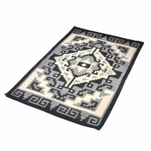 ラグフォレスト(Rug Forest)BOHOスタイルラグ6x4FT ナバホ サウスウェスタン Navajo Native Wool Rug[約183×122cm]6408/GRAY｜rugforest