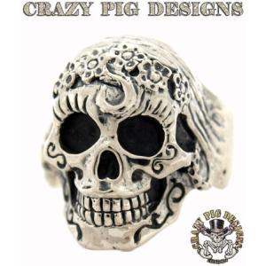 CRAZY PIG（クレイジーピッグ） 7~26号 ラージ エビル スカル リング