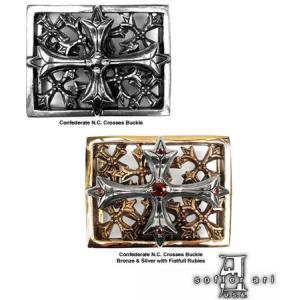ソファーアリ SofferAri  GOTTI CROSS CUTOUT/ゴシッククロスカットアウト シルバーバックルXステッチレザーベルト メンズ CHROME HEARTS（クロムハーツ） ソファアリ SofferAri バックル GOTTI