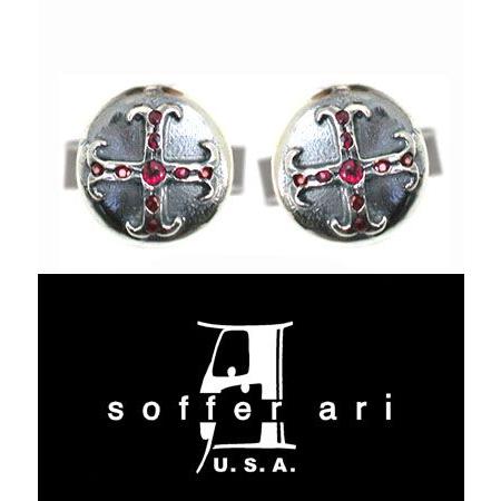 ソファアリ SofferAri ミディアム O.G. クロス 9 ルビー カフリンクス CUFFLI...