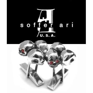 ソファアリ SofferAri モーフィン スリーサム カフリングス w ルビーズ CUFFLINKS カフスボタン｜rugged-market